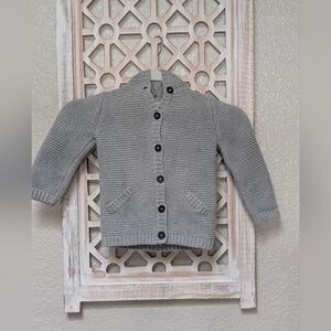 Baby Boden boy's 18-24 mo grey hoodie sweater cardigan knitted classic grandpa